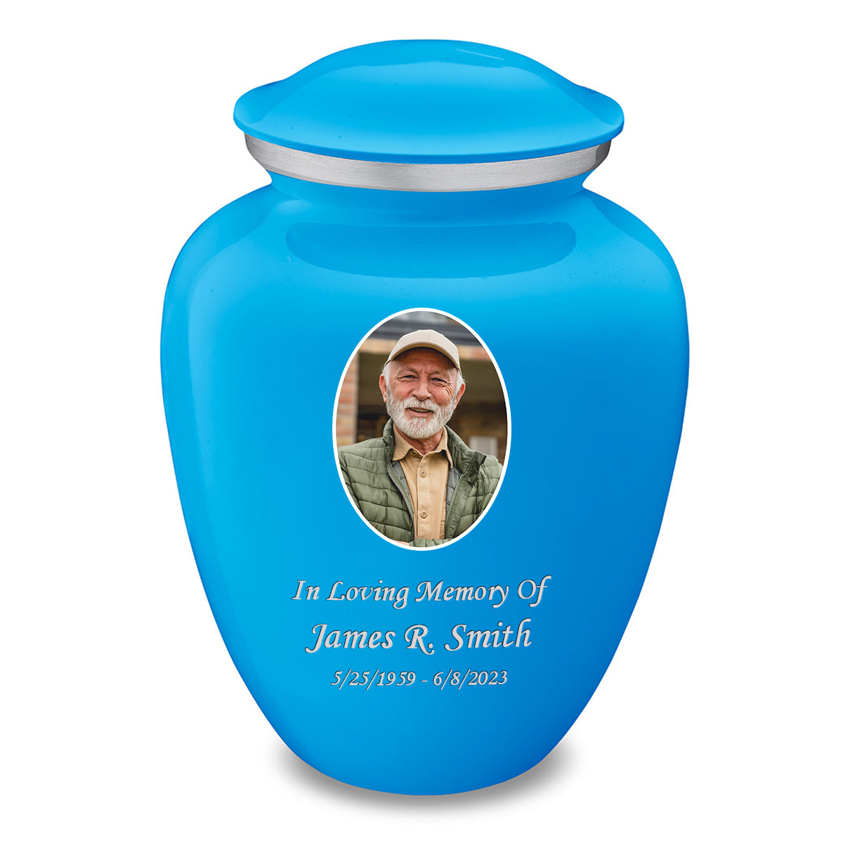 Adult Embrace Racing Blue Portrait Cremation Urn