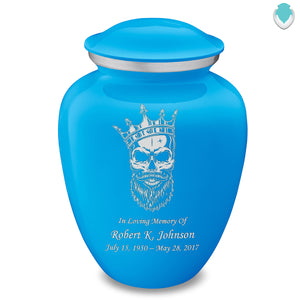 Adult Embrace Racing Blue Skull Cremation Urn