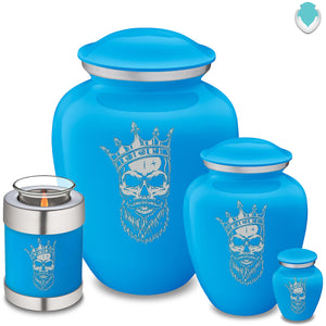 Adult Embrace Racing Blue Skull Cremation Urn