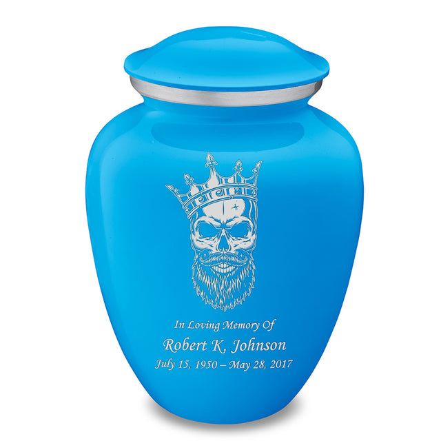 Adult Embrace Racing Blue Skull Cremation Urn