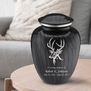 Adult Embrace Pearl Black Deer Cremation Urn