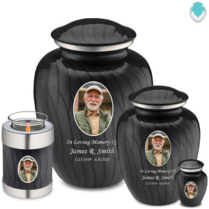 Keepsake Embrace Pearl Black Portrait Cremation Urn