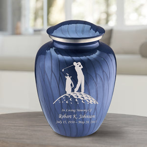 Adult Embrace Pearl Cobalt Blue Golf Cremation Urn