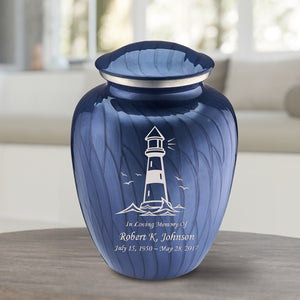 Adult Embrace Pearl Cobalt Blue Lighthouse Cremation Urn