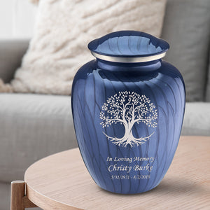 Adult Embrace Pearl Cobalt Blue Tree of Life Cremation Urn