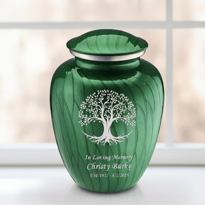 Adult Embrace Pearl Green Tree of Life Cremation Urn