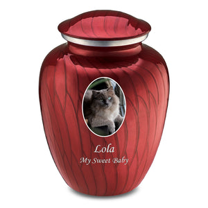 Adult Pet Embrace Pearl Candy Red Portrait Cremation Urn