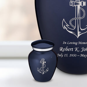 Keepsake Embrace Cobalt Blue Anchor Cremation Urn