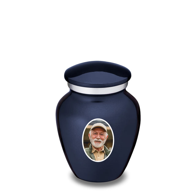 Keepsake Embrace Cobalt Blue Portrait Cremation Urn