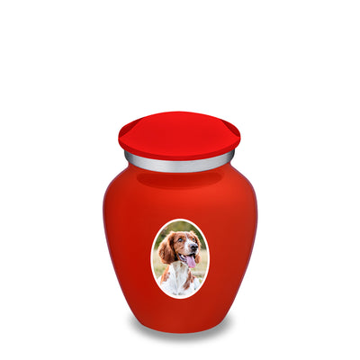 Keepsake Pet Embrace Bright Red Portrait Cremation Urn