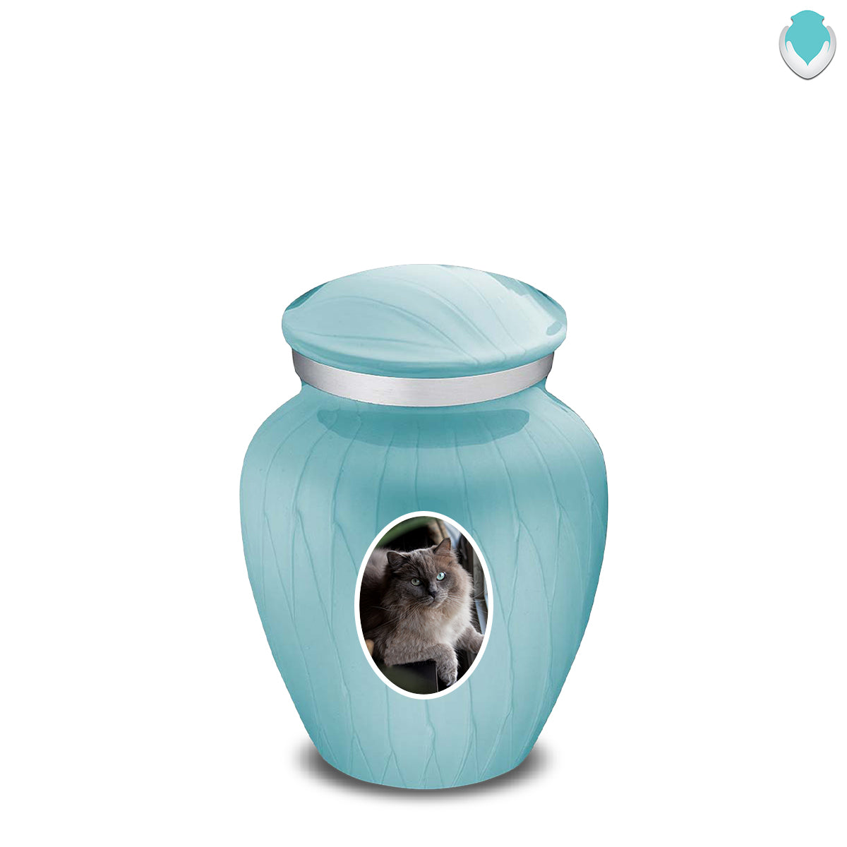 Keepsake Pet Embrace Pearl Light Blue Portrait Cremation Urn