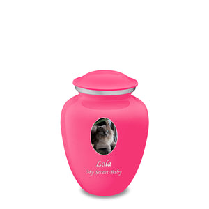 Medium Pet Embrace Bright Pink Portrait Cremation Urn