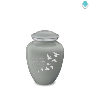 Medium Embrace Slate Grey Doves Cremation Urn