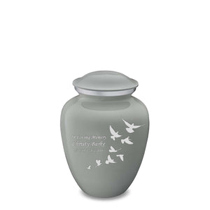 Medium Embrace Slate Grey Doves Cremation Urn