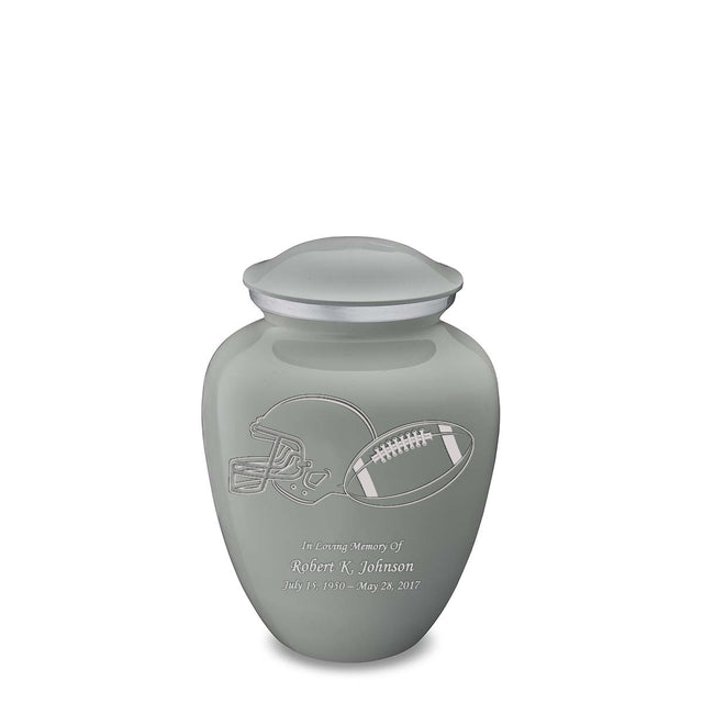 Medium Embrace Slate Grey Football Cremation Urn