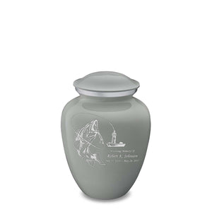 Medium Embrace Slate Grey Fishing Cremation Urn