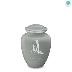 Medium Embrace Slate Grey Golfer Cremation Urn