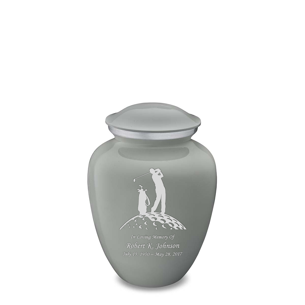 Medium Embrace Slate Grey Golfer Cremation Urn