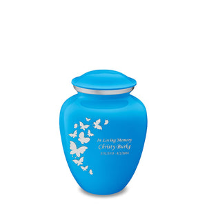 Medium Embrace Racing Blue Butterfly Cremation Urn