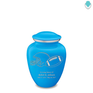 Medium Embrace Racing Blue Football Cremation Urn