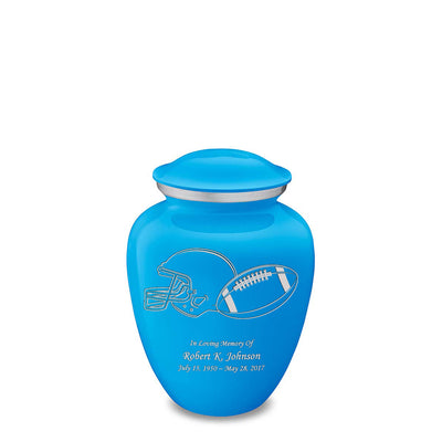 Medium Embrace Racing Blue Football Cremation Urn