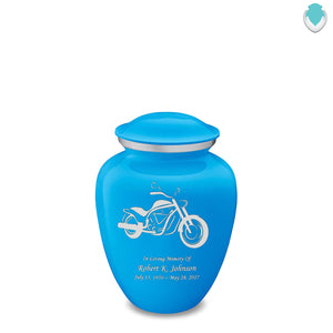 Medium Embrace Racing Blue Motorcycle Cremation Urn