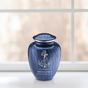 Medium Embrace Pearl Cobalt Blue Anchor Cremation Urn