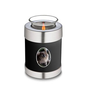 Candle Holder Pet Embrace Black Portrait Cremation Urn