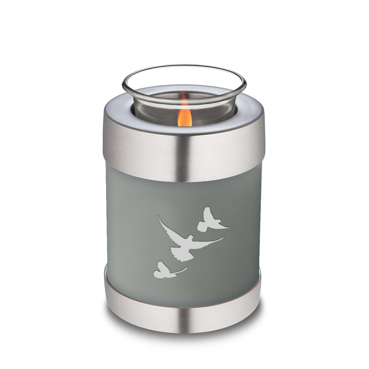 Candle Holder Embrace Slate Grey Doves Cremation Urn