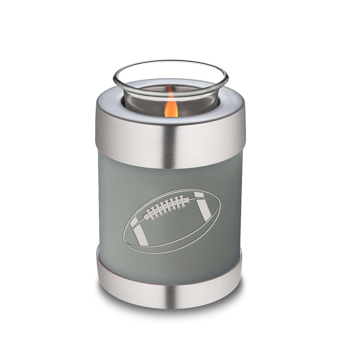 Candle Holder Embrace Slate Grey Football Cremation Urn