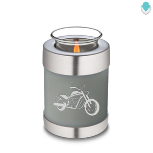 Candle Holder Embrace Slate Grey Motorcycle Cremation Urn