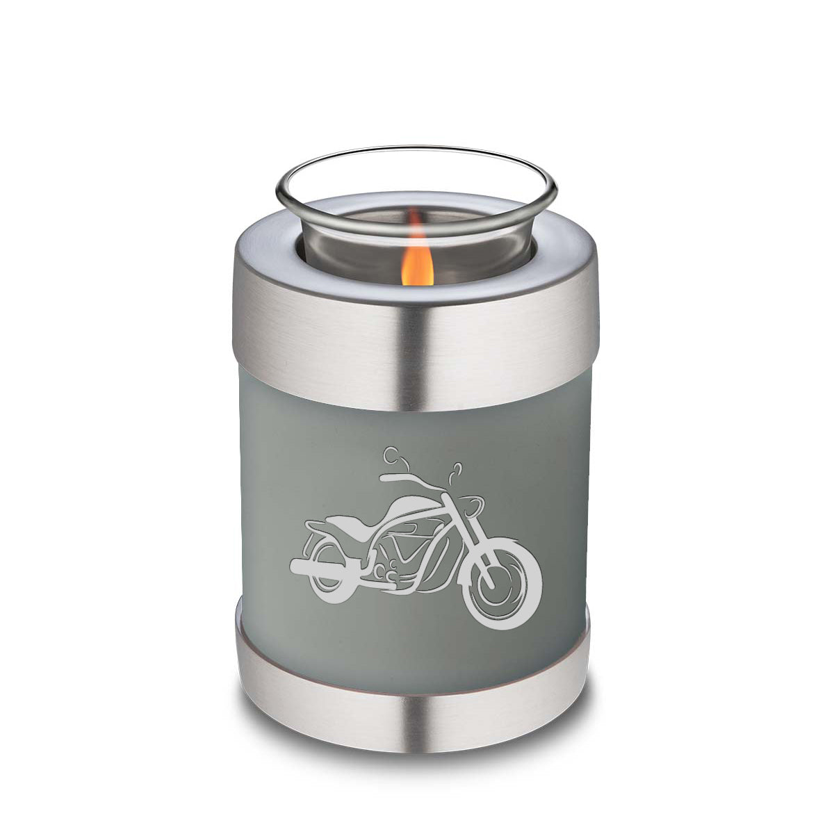 Candle Holder Embrace Slate Grey Motorcycle Cremation Urn