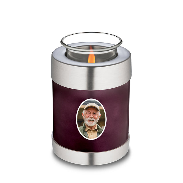 Candle Holder Embrace Cherry Purple Portrait Cremation Urn