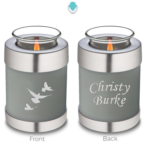 Candle Holder Embrace Slate Grey Doves Cremation Urn