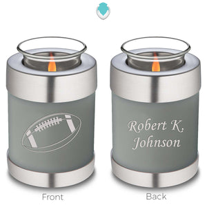 Candle Holder Embrace Slate Grey Football Cremation Urn