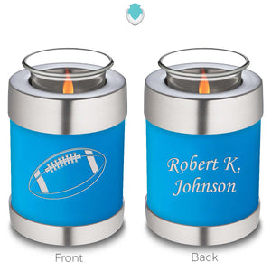 Candle Holder Embrace Racing Blue Football Cremation Urn