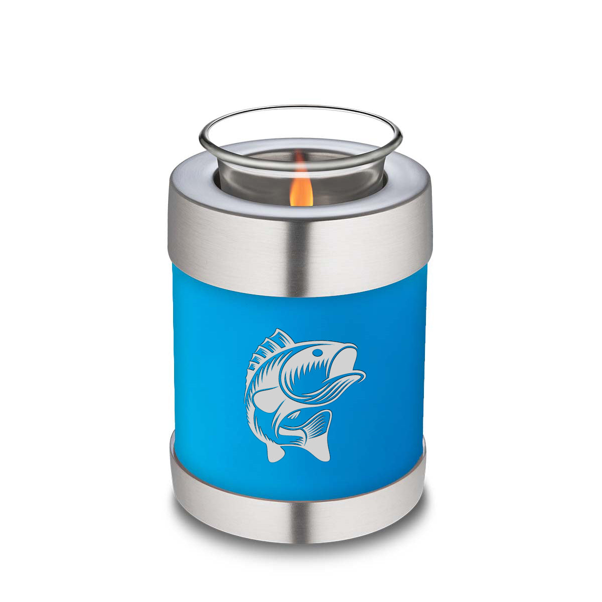 Candle Holder Embrace Racing Blue Fishing Cremation Urn