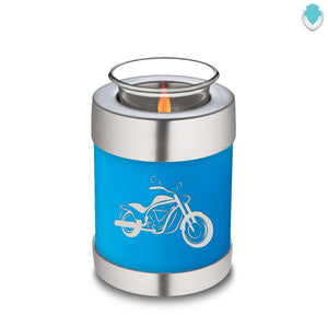 Candle Holder Embrace Racing Blue Motorcycle Cremation Urn