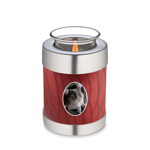 Candle Holder Pet Embrace Pearl Candy Red Portrait Cremation Urn