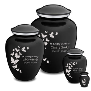 Extra Large Embrace Black Butterfly Cremation Urn for Ashes