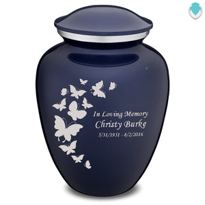 Extra Large Embrace Cobalt Blue Butterfly Cremation Urn for Ashes