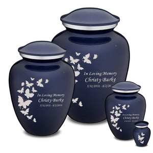 Extra Large Embrace Cobalt Blue Butterfly Cremation Urn for Ashes