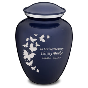 Extra Large Embrace Cobalt Blue Butterfly Cremation Urn for Ashes