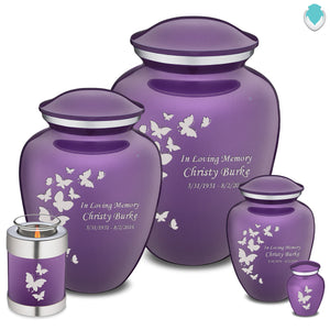 Extra Large Embrace Purple Butterfly Cremation Urn for Ashes