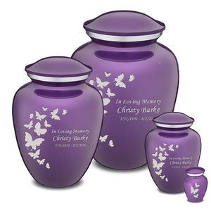 Extra Large Embrace Purple Butterfly Cremation Urn for Ashes