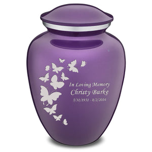 Extra Large Embrace Purple Butterfly Cremation Urn for Ashes