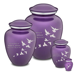 Extra Large Embrace Purple Doves Cremation Urn for Ashes