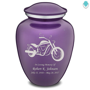 Extra Large Embrace Purple Motorcycle Cremation Urn for Ashes