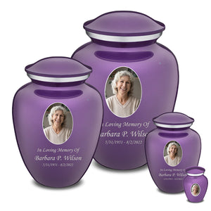 Extra Large Embrace Purple Portrait Cremation Urn for Ashes