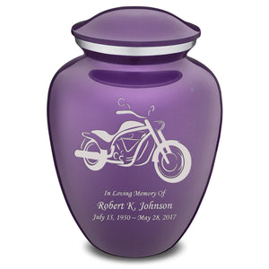 Extra Large Embrace Purple Motorcycle Cremation Urn for Ashes